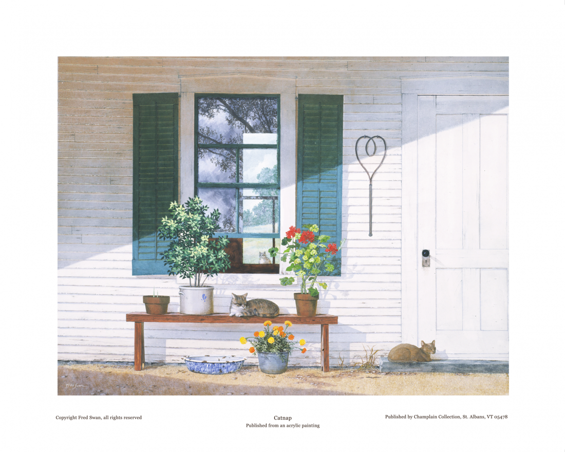 Catnap - American Realist Painting by Fred Swan
